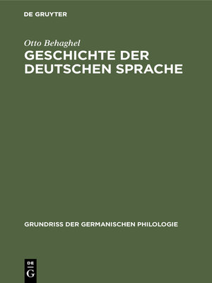 cover image of Geschichte der deutschen Sprache
